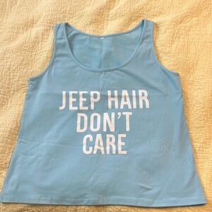 Light Blue Tank Top with White Print